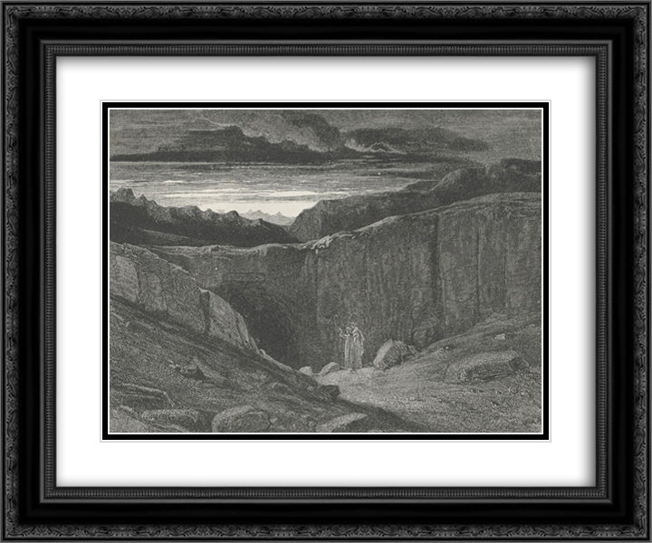 Inferno Canto 3 24x20 Black Ornate Wood Framed Art Print Poster with Double Matting by Dore, Gustave
