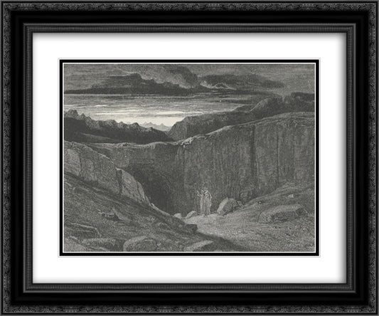 Inferno Canto 3 24x20 Black Ornate Wood Framed Art Print Poster with Double Matting by Dore, Gustave