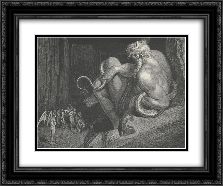 Inferno Canto 5 24x20 Black Ornate Wood Framed Art Print Poster with Double Matting by Dore, Gustave