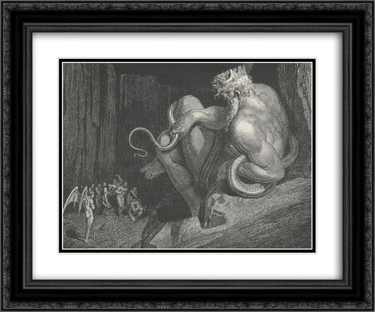 Inferno Canto 5 24x20 Black Ornate Wood Framed Art Print Poster with Double Matting by Dore, Gustave