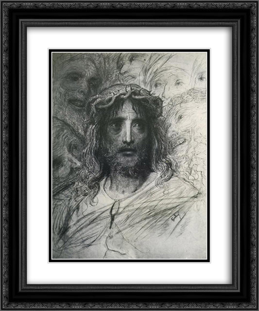Jesus 20x24 Black Ornate Wood Framed Art Print Poster with Double Matting by Dore, Gustave