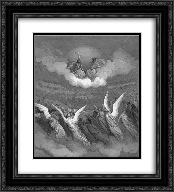 Paradise Lost 20x22 Black Ornate Wood Framed Art Print Poster with Double Matting by Dore, Gustave