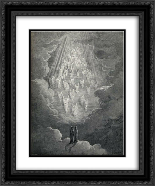 Paradiso Canto 1 20x24 Black Ornate Wood Framed Art Print Poster with Double Matting by Dore, Gustave