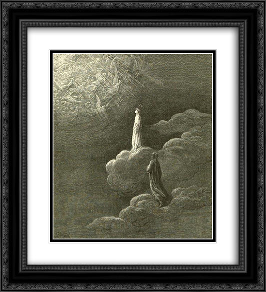 Paradiso Canto 14 20x22 Black Ornate Wood Framed Art Print Poster with Double Matting by Dore, Gustave