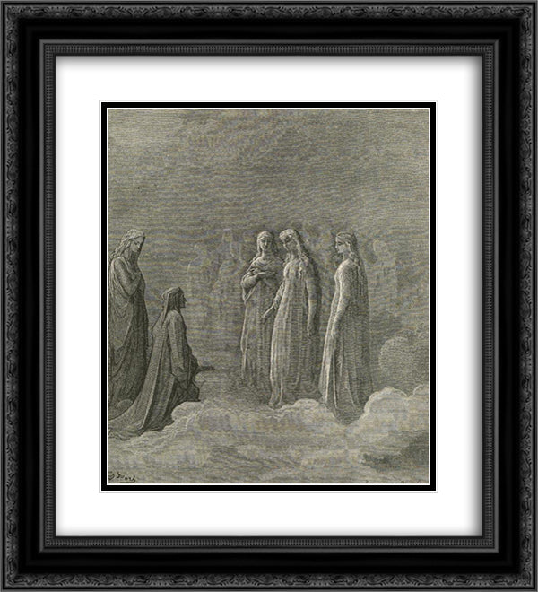 Paradiso Canto 2 20x22 Black Ornate Wood Framed Art Print Poster with Double Matting by Dore, Gustave