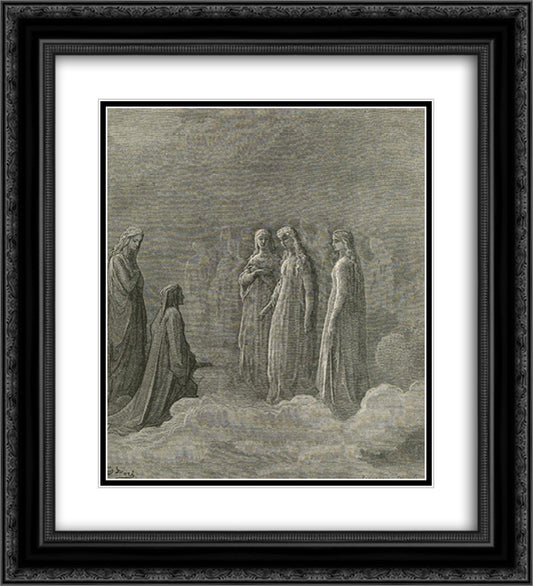Paradiso Canto 2 20x22 Black Ornate Wood Framed Art Print Poster with Double Matting by Dore, Gustave