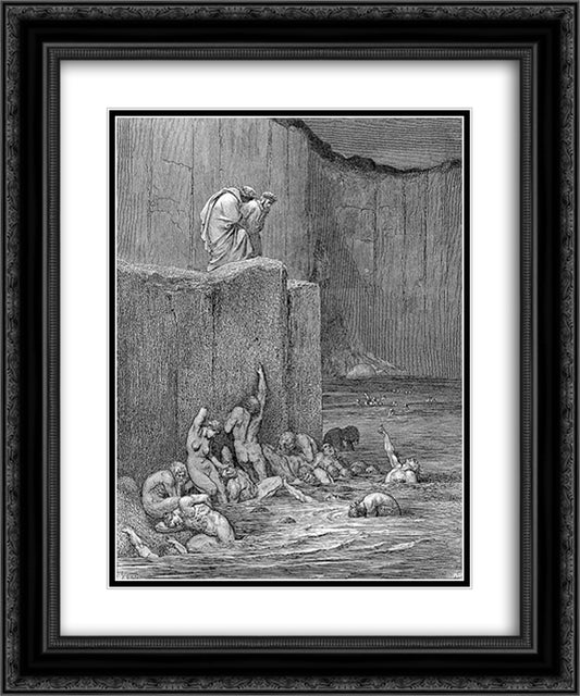 Paramours and Flatterers 20x24 Black Ornate Wood Framed Art Print Poster with Double Matting by Dore, Gustave