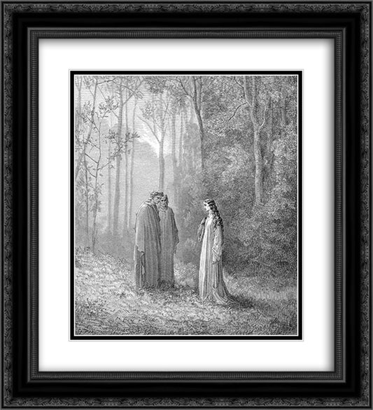 Pia 20x22 Black Ornate Wood Framed Art Print Poster with Double Matting by Dore, Gustave