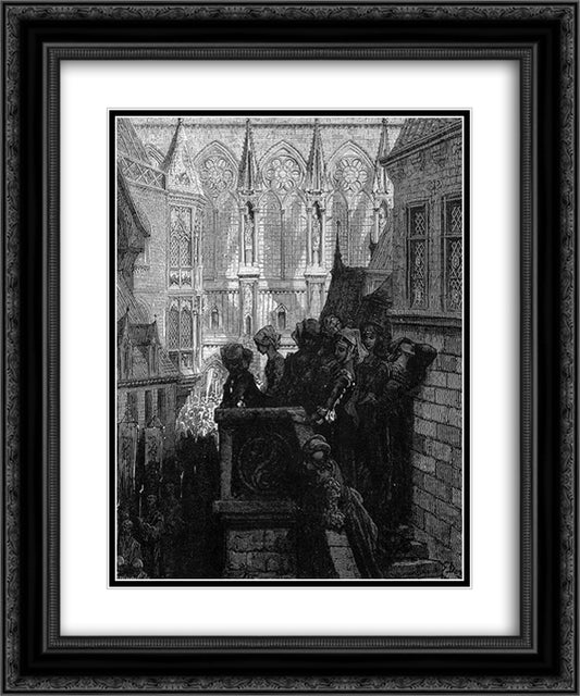 Prayers for the Dead 20x24 Black Ornate Wood Framed Art Print Poster with Double Matting by Dore, Gustave