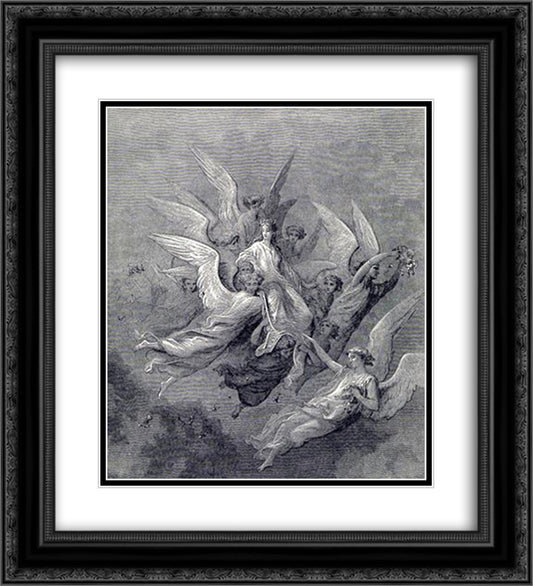 Purgatorio Canto 30 20x22 Black Ornate Wood Framed Art Print Poster with Double Matting by Dore, Gustave