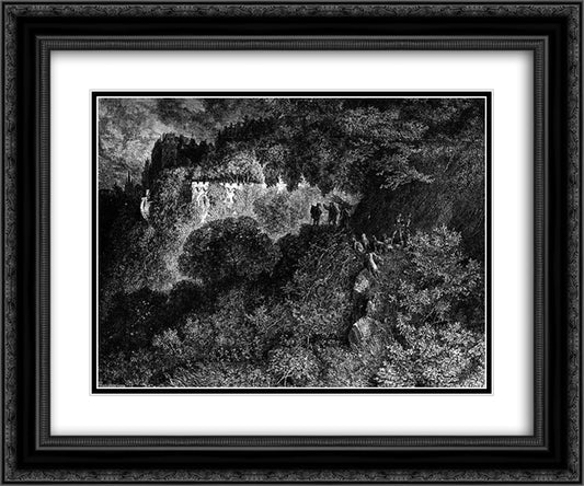 Seeing TheTowers,The King's Son Asked What They Were 24x20 Black Ornate Wood Framed Art Print Poster with Double Matting by Dore, Gustave