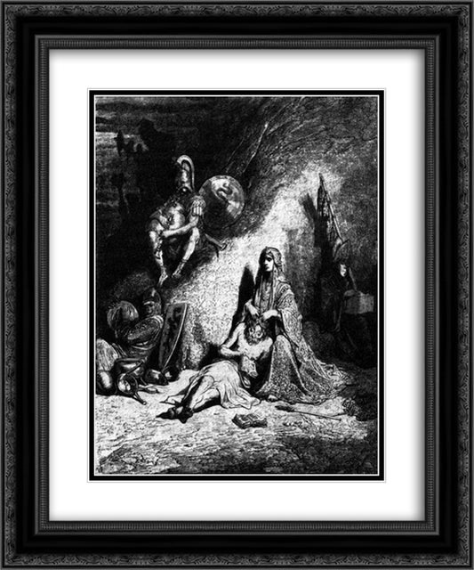 Semiramide, spidocchiatrice di straccioni 20x24 Black Ornate Wood Framed Art Print Poster with Double Matting by Dore, Gustave