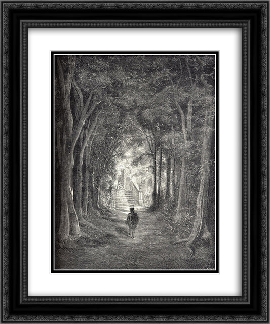 Sleeping Beauty 20x24 Black Ornate Wood Framed Art Print Poster with Double Matting by Dore, Gustave