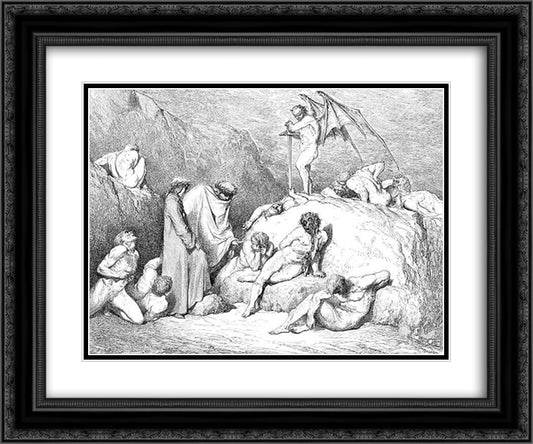 Sower of Discord 24x20 Black Ornate Wood Framed Art Print Poster with Double Matting by Dore, Gustave