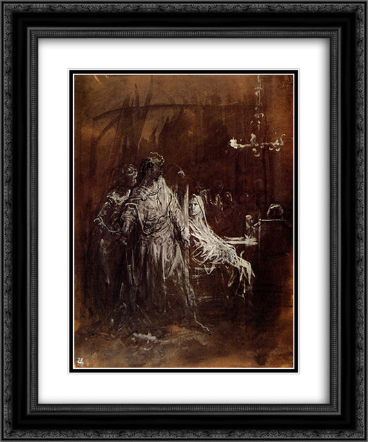 Spectrum appearance of Banquo 20x24 Black Ornate Wood Framed Art Print Poster with Double Matting by Dore, Gustave