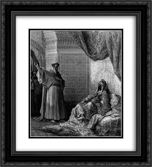 St. Francis of Assisi 20x22 Black Ornate Wood Framed Art Print Poster with Double Matting by Dore, Gustave