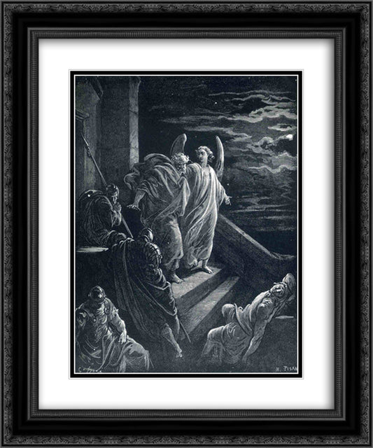 St.Peter Delivered From Prison 20x24 Black Ornate Wood Framed Art Print Poster with Double Matting by Dore, Gustave