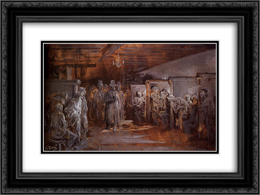 Tavern in Whitechapel 24x18 Black Ornate Wood Framed Art Print Poster with Double Matting by Dore, Gustave