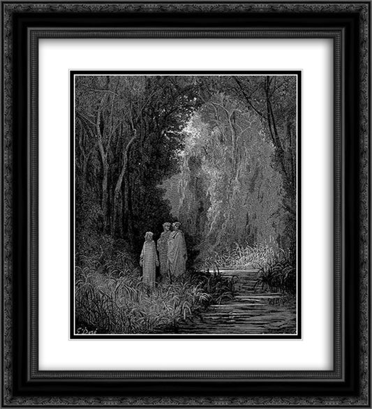 Terrestrial Paradise 20x22 Black Ornate Wood Framed Art Print Poster with Double Matting by Dore, Gustave