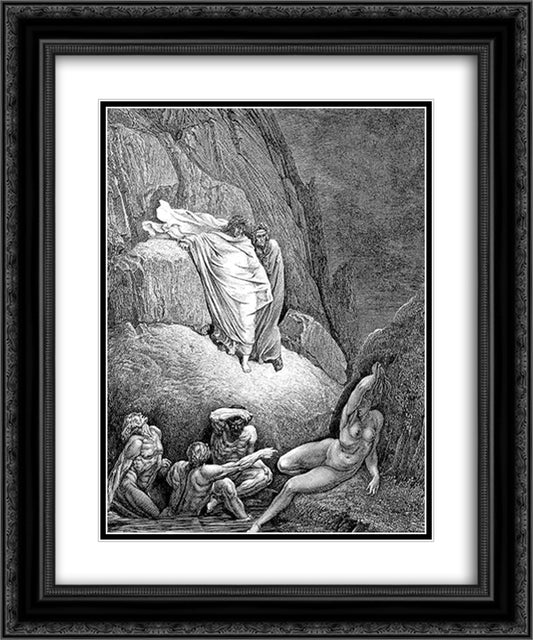 Thais 20x24 Black Ornate Wood Framed Art Print Poster with Double Matting by Dore, Gustave