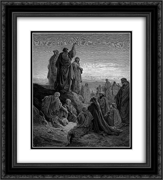 The Apostles Preaching The Gospel 20x22 Black Ornate Wood Framed Art Print Poster with Double Matting by Dore, Gustave