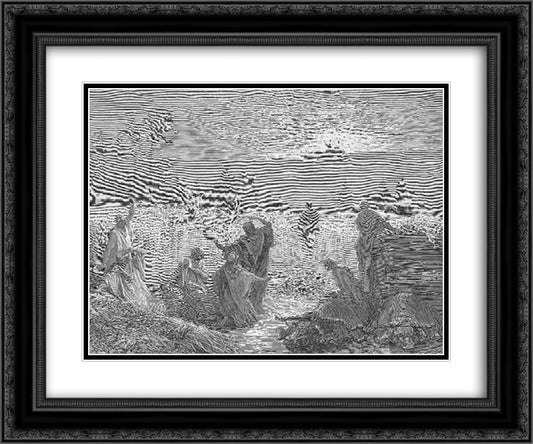 The Ark Is Returned to Beth shemesh 24x20 Black Ornate Wood Framed Art Print Poster with Double Matting by Dore, Gustave