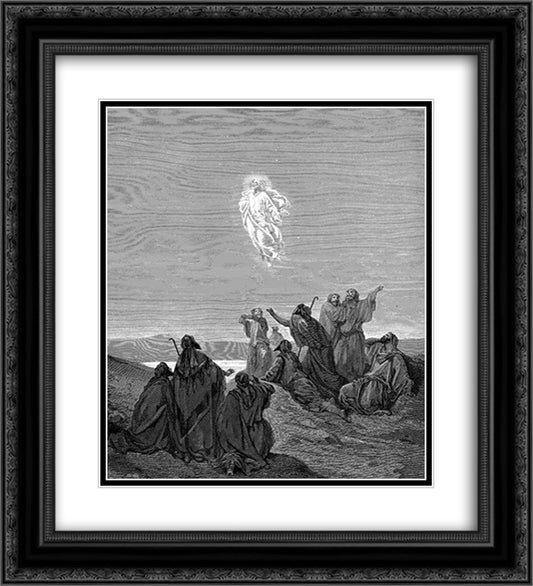 The Ascension 20x22 Black Ornate Wood Framed Art Print Poster with Double Matting by Dore, Gustave