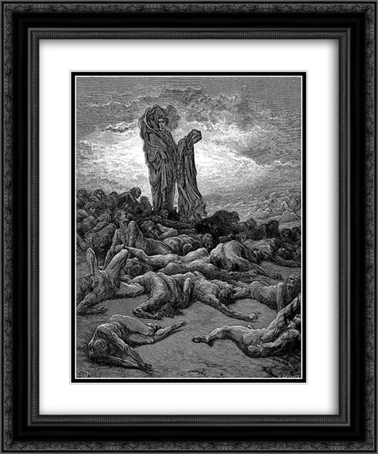 The Avaricious 20x24 Black Ornate Wood Framed Art Print Poster with Double Matting by Dore, Gustave