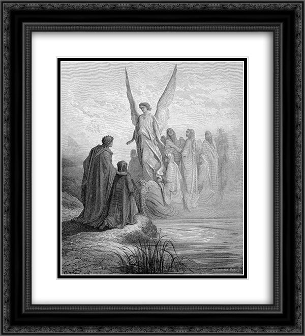 The Celestial Pilot 20x22 Black Ornate Wood Framed Art Print Poster with Double Matting by Dore, Gustave