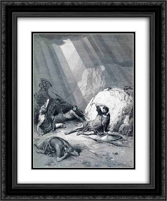 The Conversion of St. Paul 20x24 Black Ornate Wood Framed Art Print Poster with Double Matting by Dore, Gustave
