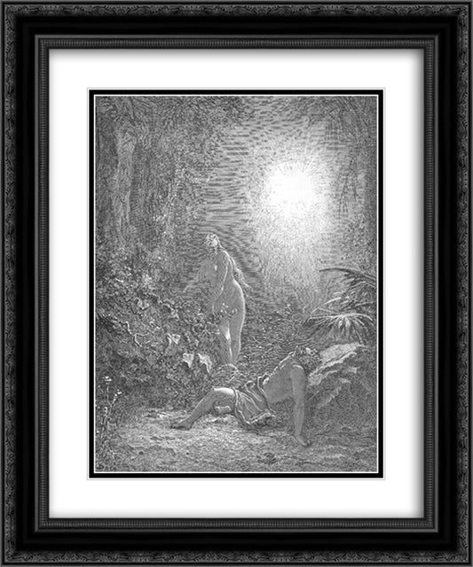 The Creation of Eve 20x24 Black Ornate Wood Framed Art Print Poster with Double Matting by Dore, Gustave