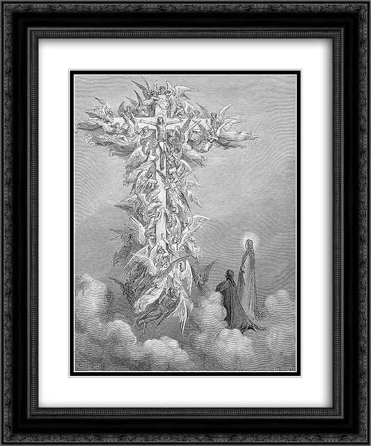 The Cross 20x24 Black Ornate Wood Framed Art Print Poster with Double Matting by Dore, Gustave