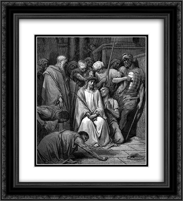 The Crown Of Thorns 20x22 Black Ornate Wood Framed Art Print Poster with Double Matting by Dore, Gustave