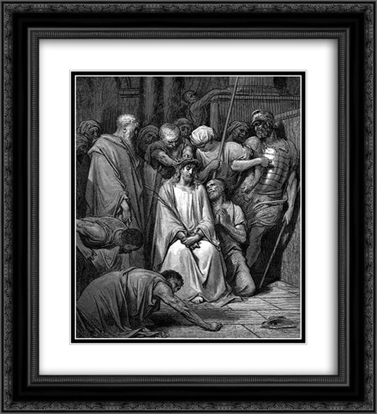 The Crown Of Thorns 20x22 Black Ornate Wood Framed Art Print Poster with Double Matting by Dore, Gustave