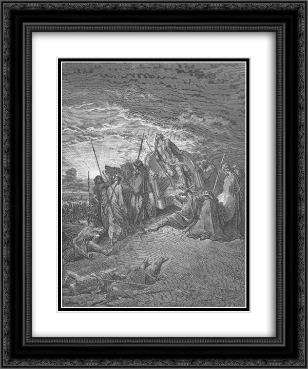 The Death of Ahab 20x24 Black Ornate Wood Framed Art Print Poster with Double Matting by Dore, Gustave