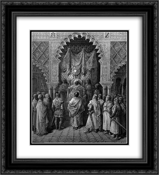 The Dishonorable Truce 20x22 Black Ornate Wood Framed Art Print Poster with Double Matting by Dore, Gustave