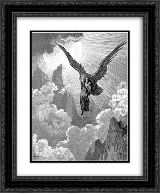 The Eagle 20x24 Black Ornate Wood Framed Art Print Poster with Double Matting by Dore, Gustave