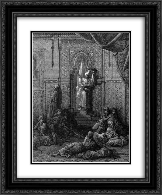 The Emir's Head Shown in the Seraglio 20x24 Black Ornate Wood Framed Art Print Poster with Double Matting by Dore, Gustave