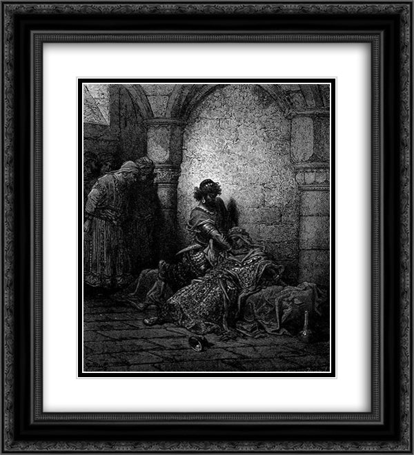 The Emperor Alexius IV Poisoned and Strangled by Mourzoufle 20x22 Black Ornate Wood Framed Art Print Poster with Double Matting by Dore, Gustave