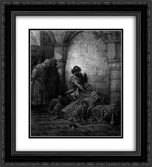 The Emperor Alexius IV Poisoned and Strangled by Mourzoufle 20x22 Black Ornate Wood Framed Art Print Poster with Double Matting by Dore, Gustave