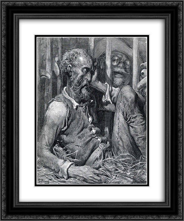 The Enchantment of Don Quixote 20x24 Black Ornate Wood Framed Art Print Poster with Double Matting by Dore, Gustave