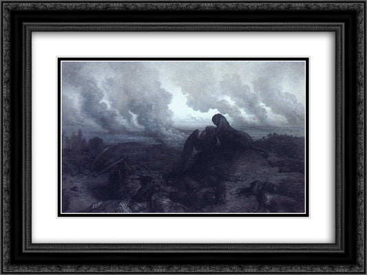 The Enigma 24x18 Black Ornate Wood Framed Art Print Poster with Double Matting by Dore, Gustave