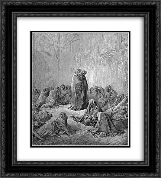 The Envious 20x22 Black Ornate Wood Framed Art Print Poster with Double Matting by Dore, Gustave