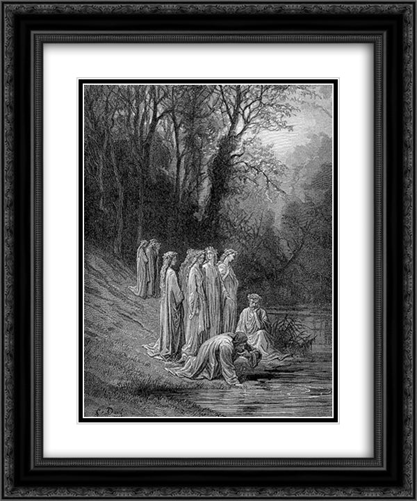 The Eunoe 20x24 Black Ornate Wood Framed Art Print Poster with Double Matting by Dore, Gustave