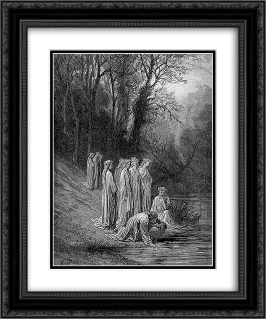 The Eunoe 20x24 Black Ornate Wood Framed Art Print Poster with Double Matting by Dore, Gustave
