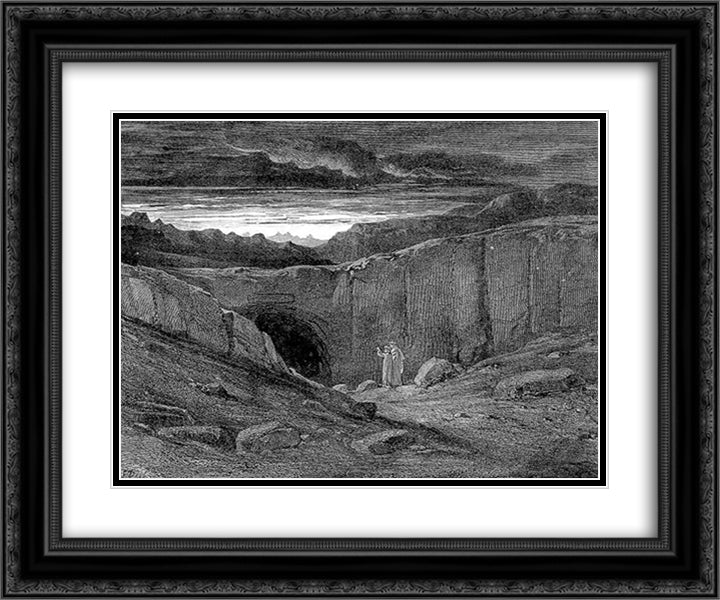 The Gate of Hell 24x20 Black Ornate Wood Framed Art Print Poster with Double Matting by Dore, Gustave