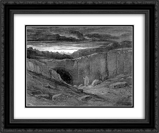 The Gate of Hell 24x20 Black Ornate Wood Framed Art Print Poster with Double Matting by Dore, Gustave