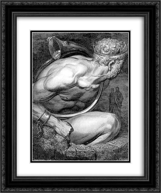The Giants--Nimrod 20x24 Black Ornate Wood Framed Art Print Poster with Double Matting by Dore, Gustave