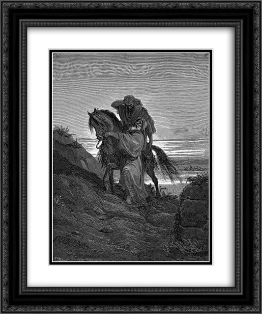 The Good Samaritan 20x24 Black Ornate Wood Framed Art Print Poster with Double Matting by Dore, Gustave