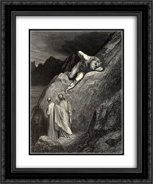 The Inferno, Canto 12 20x24 Black Ornate Wood Framed Art Print Poster with Double Matting by Dore, Gustave